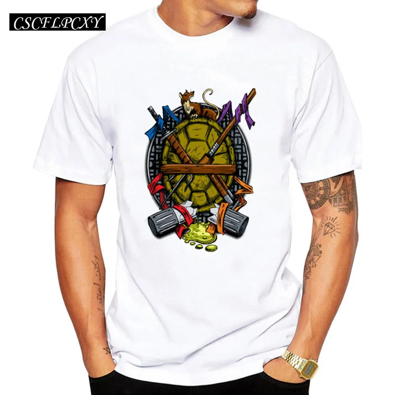 Новинка 2019 семейная Футболка с принтом черепахи ретро Мужская футболка