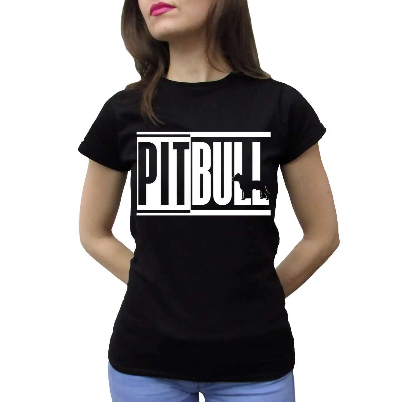Сорочка Новая модная крутая футболка питбуль черный терьер топы футболки для