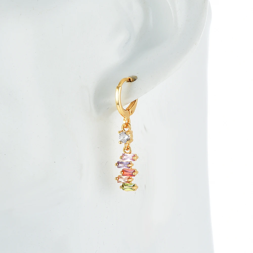 Модные женские серьги капельки золотого цвета с фианитом|Серьги-подвески| |