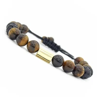 8mm tiger eye stone volcanic rock lava mens bracelet adjustable beaded bracelet yoga popular bangle fashion jewelry gift chain