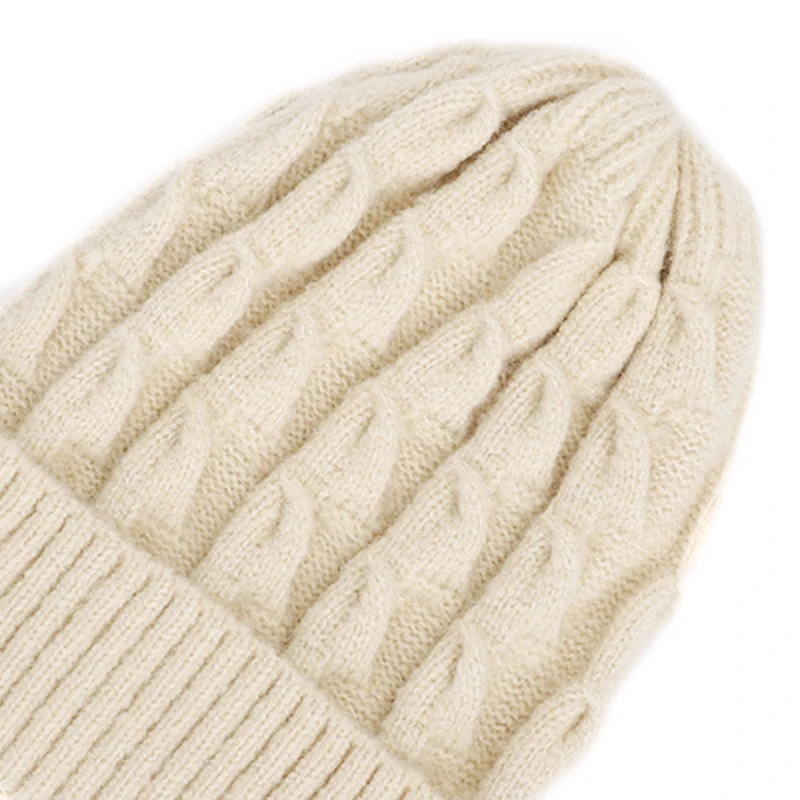 2019 однотонная шерстяная женская вязаная шапка зима теплая твист Лыжная