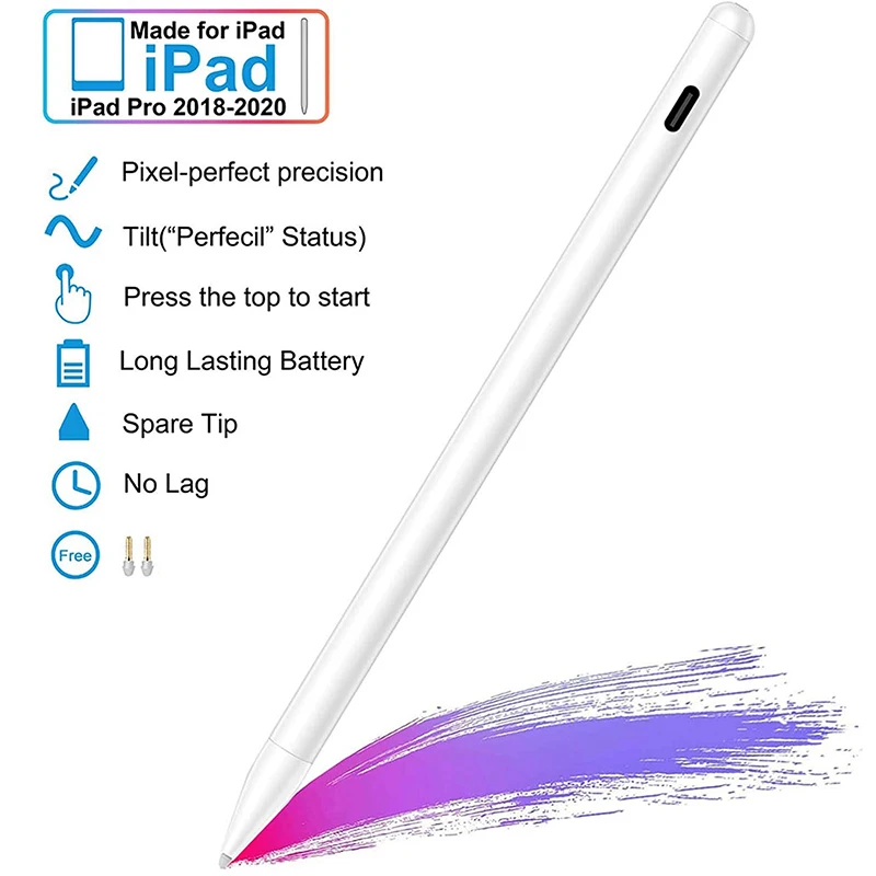 

For Apple IPad Pencil For Stylus Pen IPad Pro 11 12.9 2021 2020 2018 6th 10.2 7th 8th Generation Mini 5 Air 3 4 Palm Rejection
