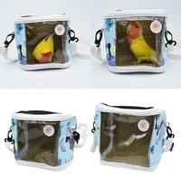 bird carrier parrot travel cage lightweight small animals pet carrier with good ventilation mesh top clear window sm