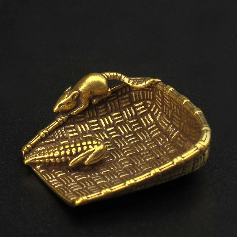 Брелки из чистой меди Duspan крыса крадущая Кукуруза ручная работа Подвески