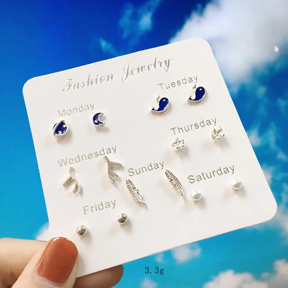 7 пар простых дорожных серег темпераментные модные серьги для женщин 2019