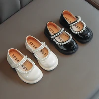 children sweet leather shoes autumn new girl pearl single shoes soft bottom princess shoes chic leisure flats hot sweet fashion