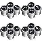 Колпачки для воздушных клапанов автомобильных колес 4 шт., колпачки для стержней с цветным логотипом бренда для AUDI A4 A3 A6 Q3 Q7 TT