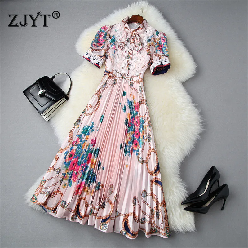 Модная подиумная Высококачественная женская летняя одежда короткий рукав бант