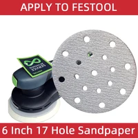 100pcs 150mm sandpaper round shape sanding discs hook loop sanding paper buffing sheet apply to festool sander polishing pad