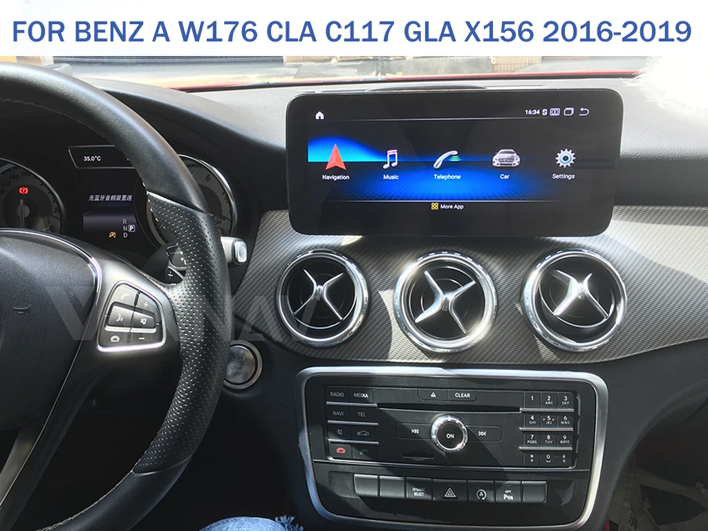 

Автомобильный Восьмиядерный DVD-проигрыватель, 12,3 дюймов, android 10, мультимедийный радиоплеер для benz A W176 CLA C117 GLA X156 2016-2019, GPS-навигация