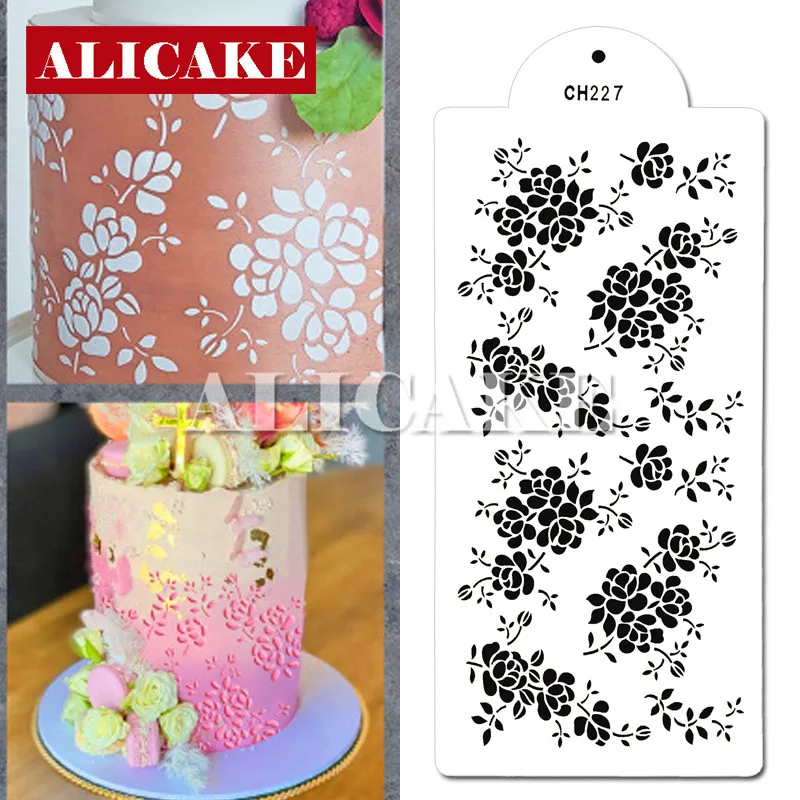 Трафарет для свадебного торта с цветочным узором украшения пластиковые