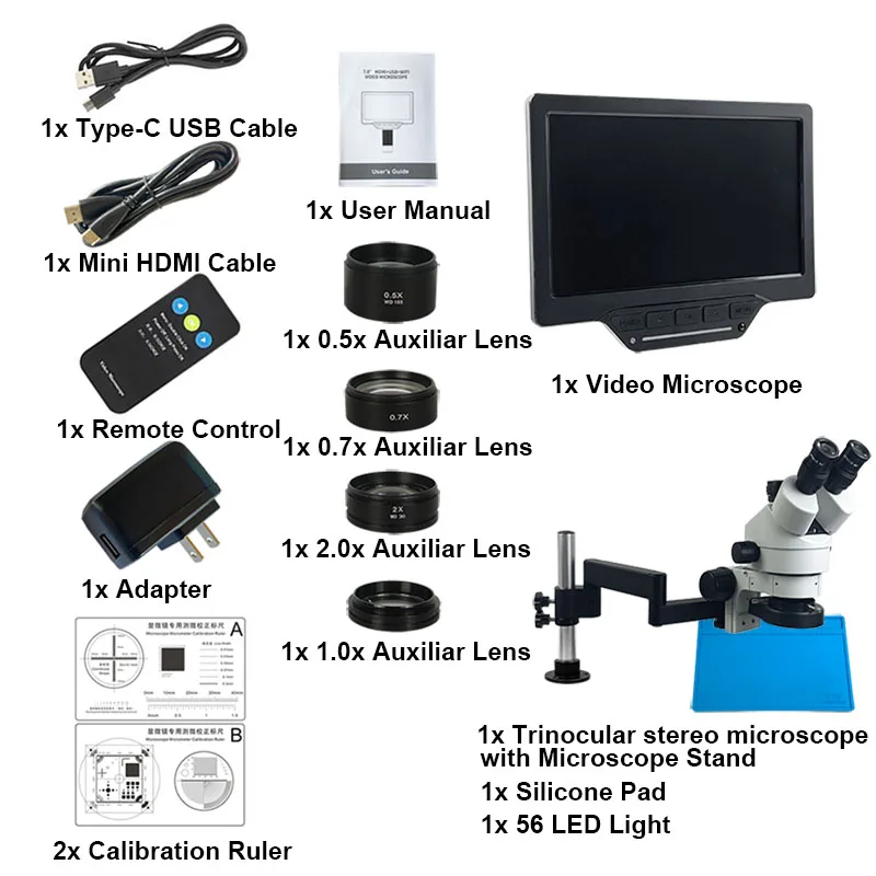 USB HDMI WiFi цифровая камера 16 МП Тринокулярный измерительный микроскоп шарнирный