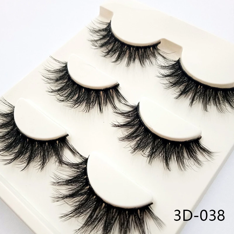 3 пары многоразовых 3D толстых перекрестных длинных накладных ресниц Объемные