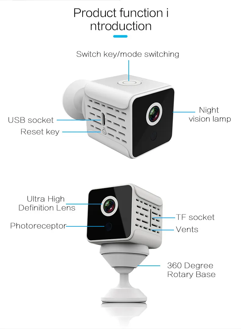 HD 1080P DIY портативная WiFi IP мини камера P2P беспроводная микро веб-камера видеокамера видеорегистратор Поддержка удаленного просмотра Скрытая TF карта