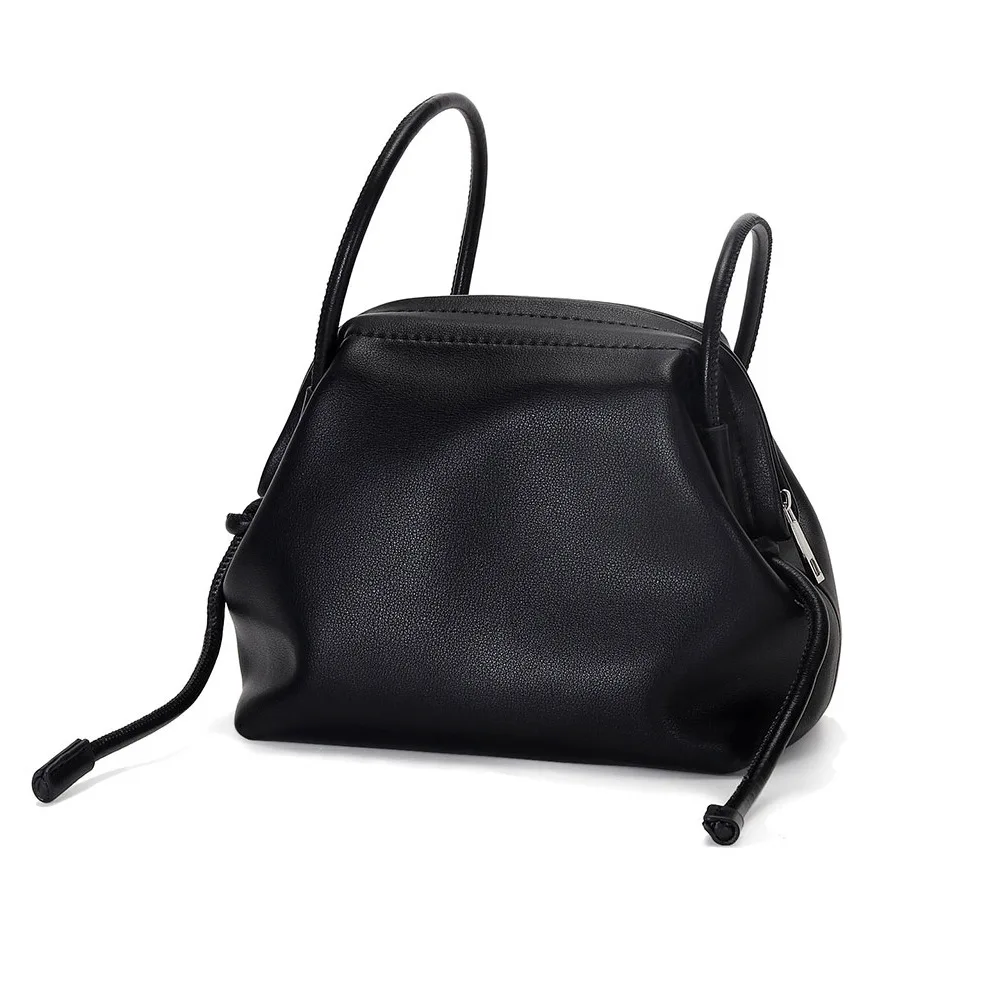 

Genuine Leather Women Crossbody Bags Small Messenger Bag Minimalist Shell Bag Solid Color Shoulder Bag for Girls