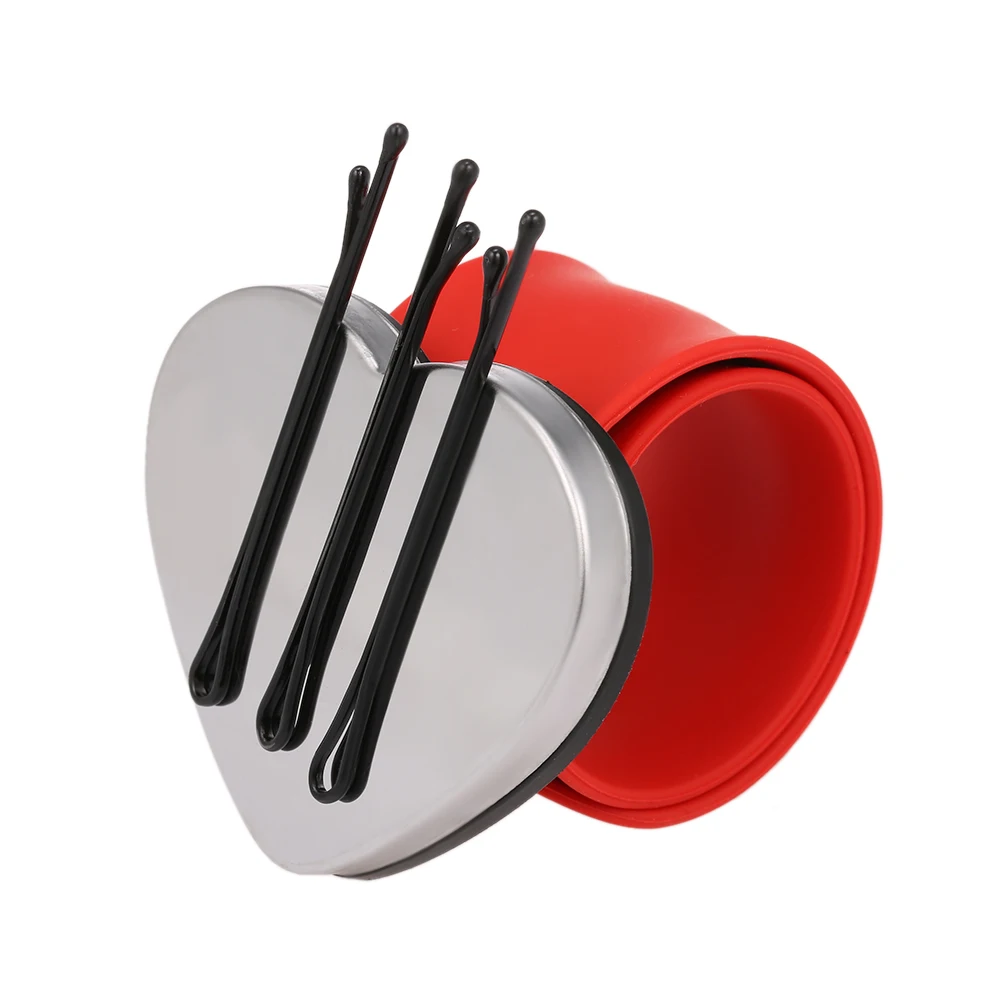 Магнитный зажим для волос Регулируемый силиконовый браслет шпильки держатель с