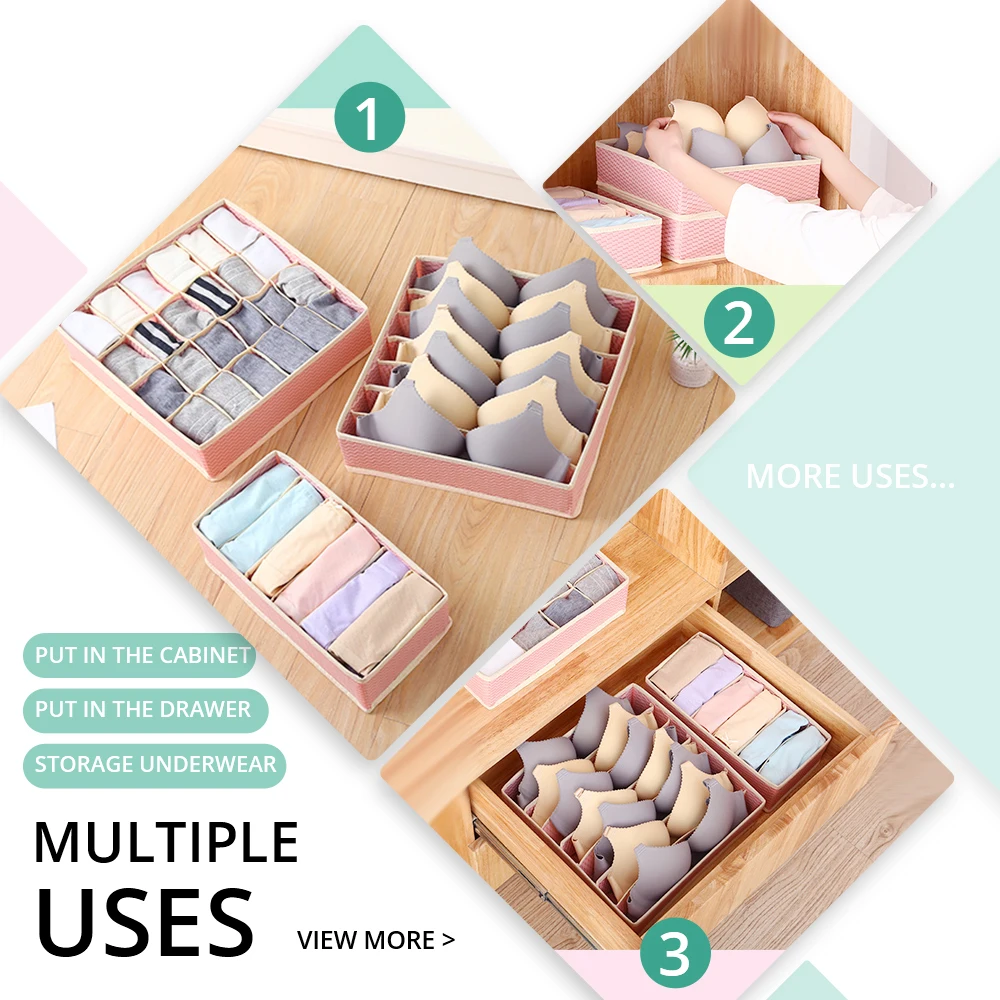 3 шт./набор складные органайзеры для нижнего белья|Ящики-органайзеры| |