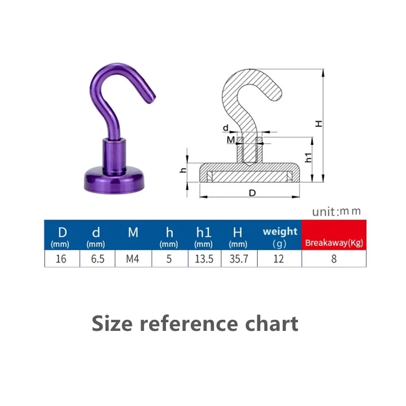 

5PCS/Set New Magnetic Hook Strong Hook Magnet Bracket Wall Suction Hook Bracket Support Hardware Magnetic Tool Multicolor