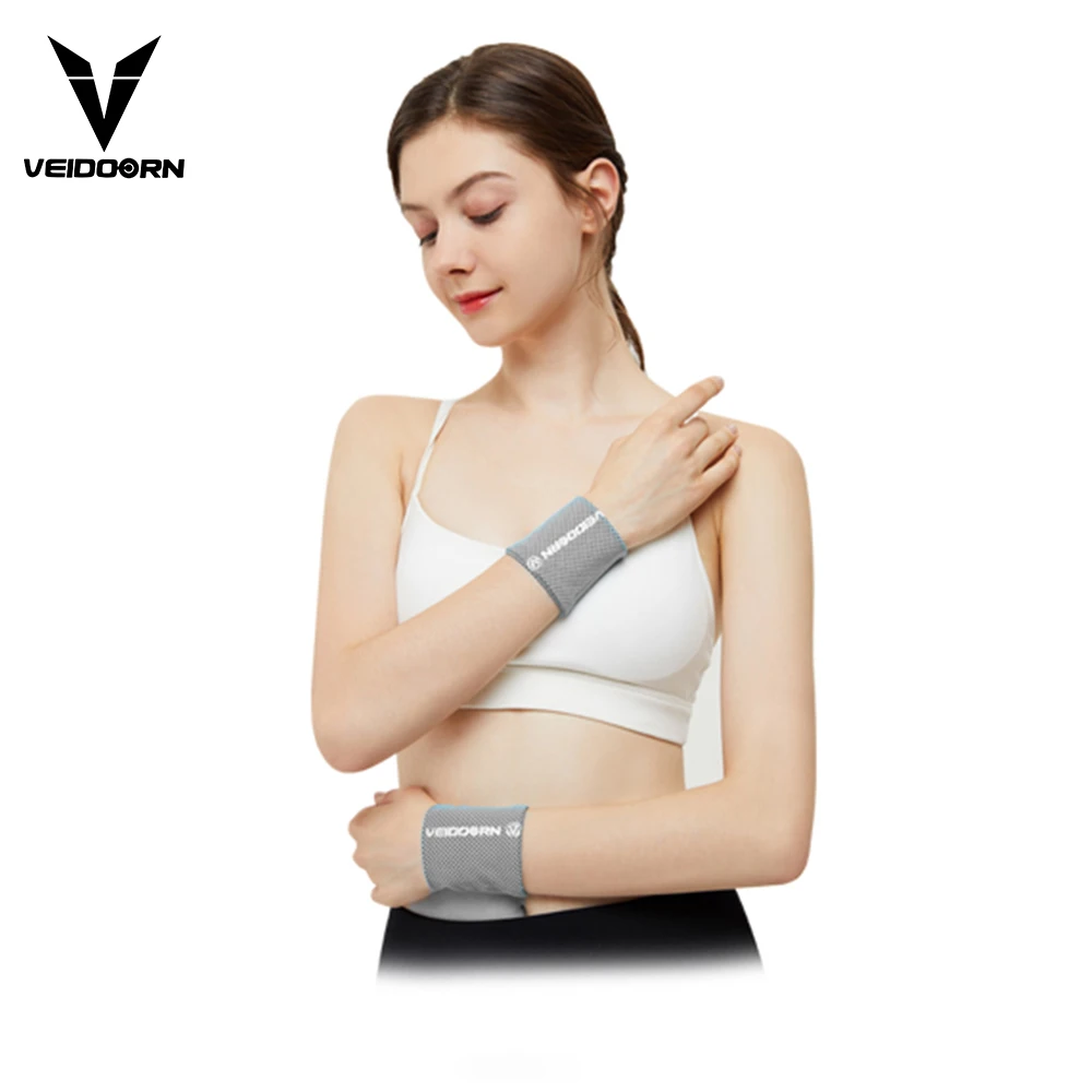 

Veidoorn 1PC Cotton Wristbands Sport Sweatband Hand Band Sweat Wrist Support Brace Wraps Guards Gym Volleyball Basketball