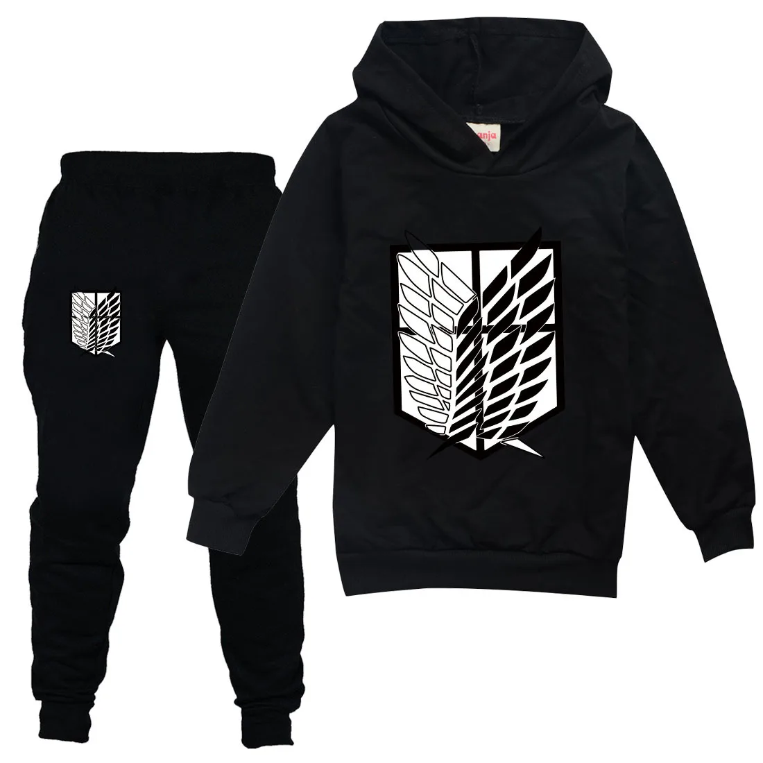 

2021 New Arrival Attack on Titan Hoodie Sweatshirt Sweatpants Suit Shirt Trousers Sets child Boys/Girls Fashion Clothes