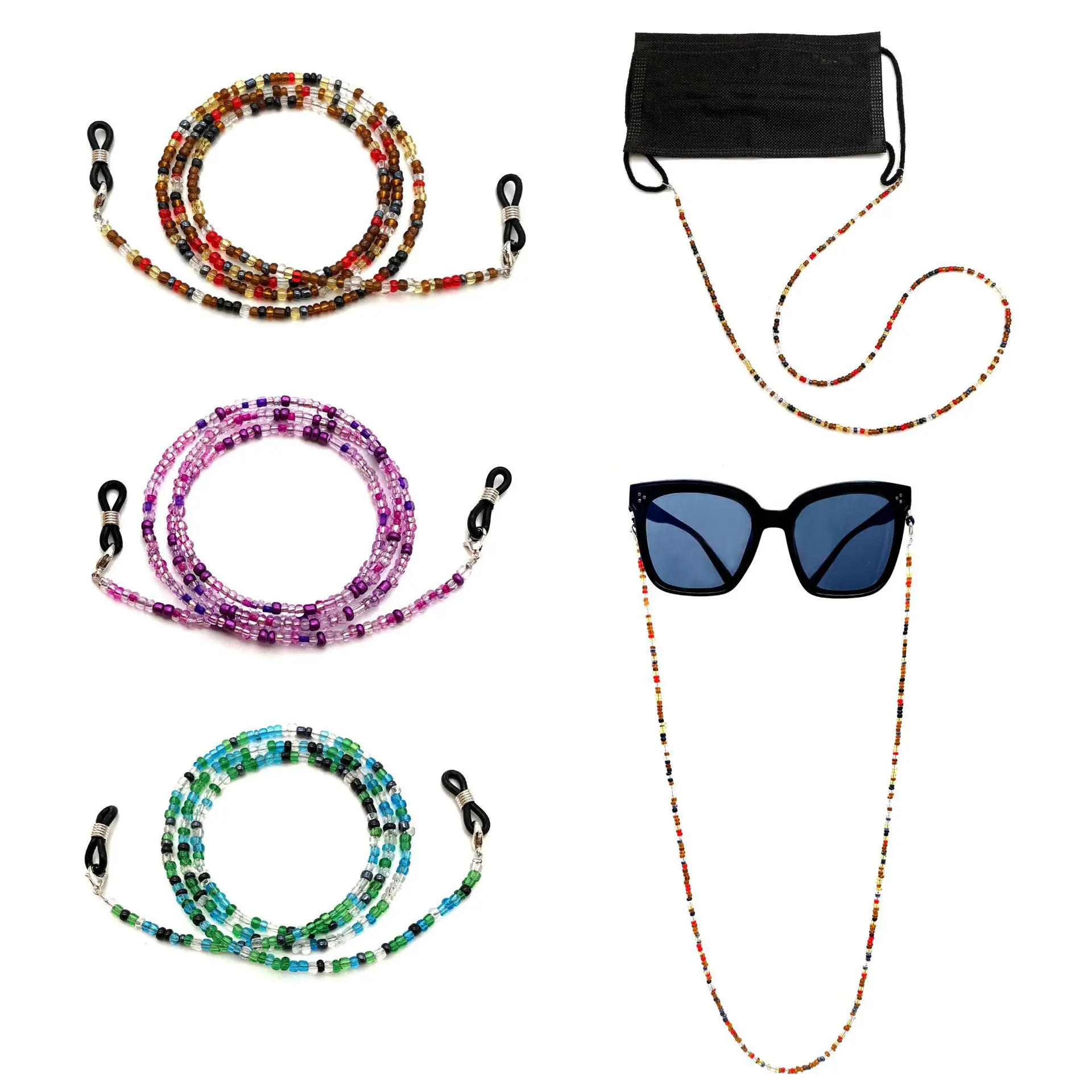 

CARERJEW Fashion Read Glasses Chain For Women Sunglasses Cords Casual Glass Color Plating Beaded Eyeglass Strap Rope Masks Chain