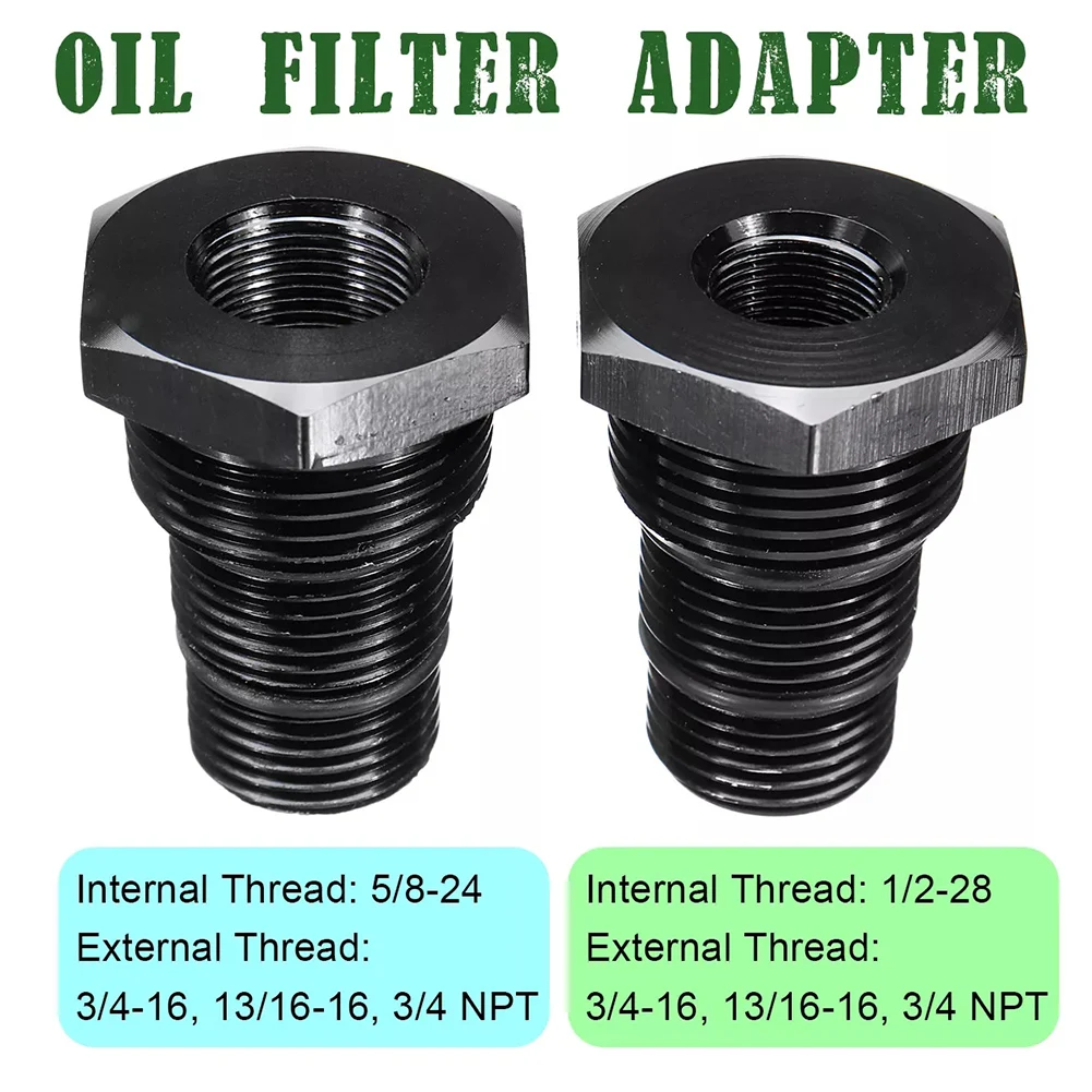 

Aluminum Alloy Oil Filter Adapter 1/2"-28 or 5/8"-24 to 3/4"-16 13/16"-16 3/4NPT Thread Motorcycle Car Accessories Dropshipping