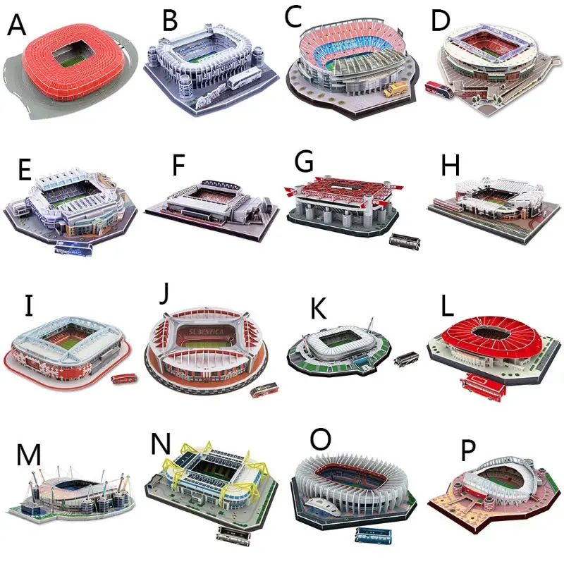 

DIY 3D Puzzle Jigsaw World Football Stadium Soccer Playground Assembled Building Model Toys for Children
