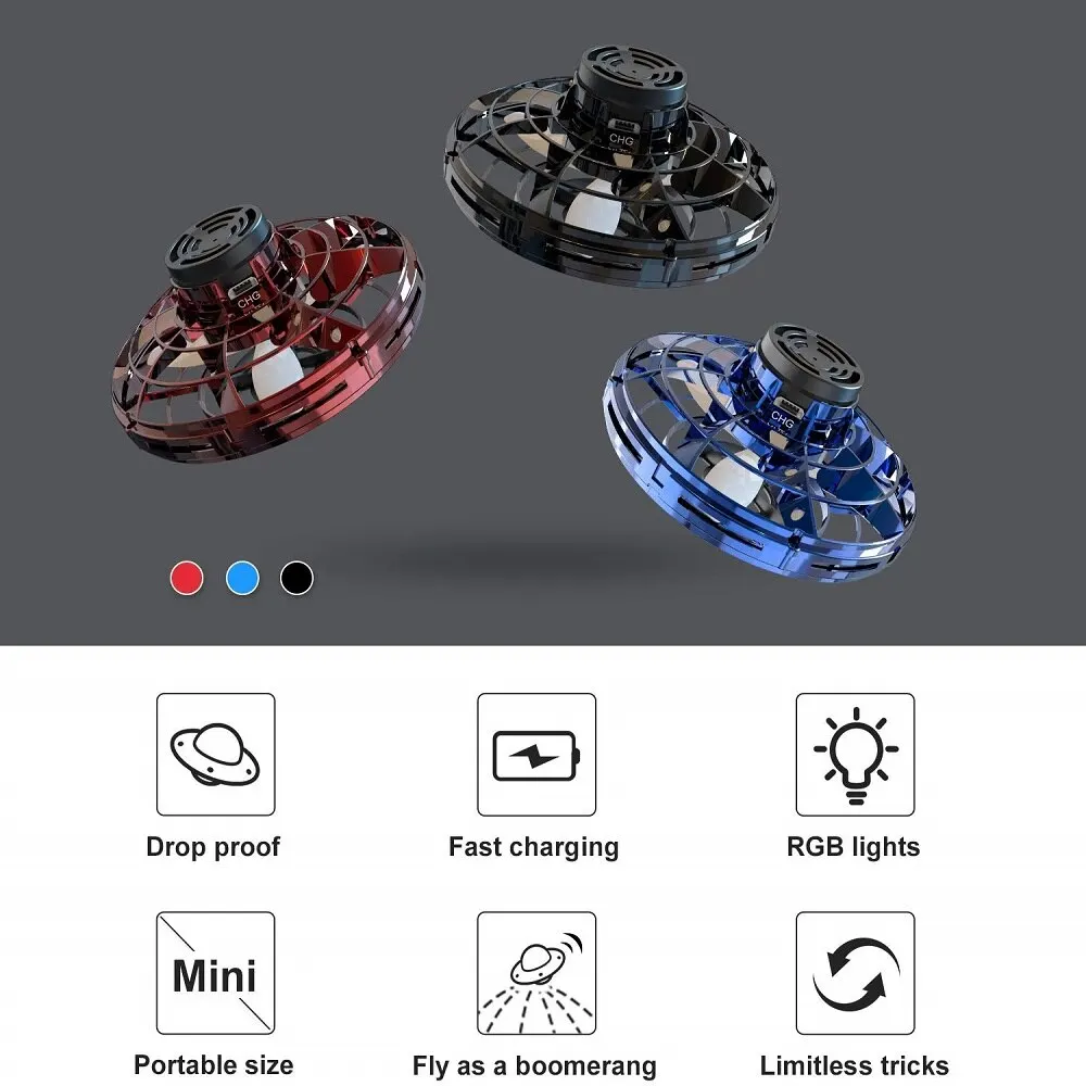 Comprar RC Aircraft Spinner Route Rotary Gestual Control De Juguete Mini Drone Helicóptero 360 ° Giratorio Con Luz LED Brillante