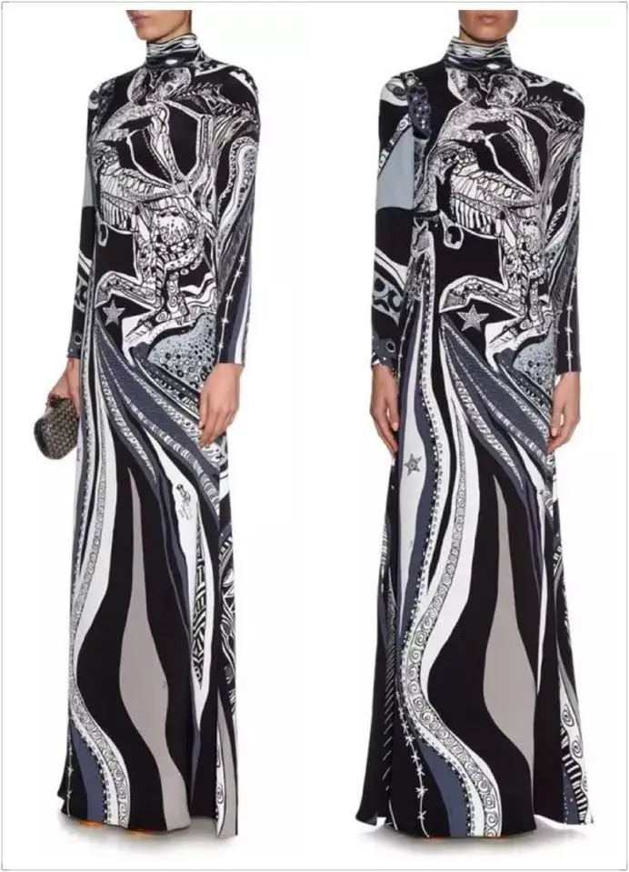 

New Fashion Autumn Palace Lengthened Slim Stretch Knitted Long Dress Plus Size for Women