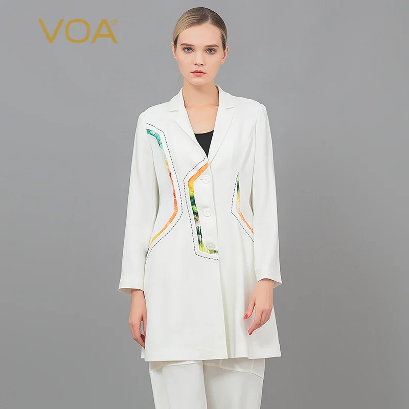 

Трикотажный воротник VOA Silk 60 мм bai ping, однобортная ветровка с чернилами и принтом, F552