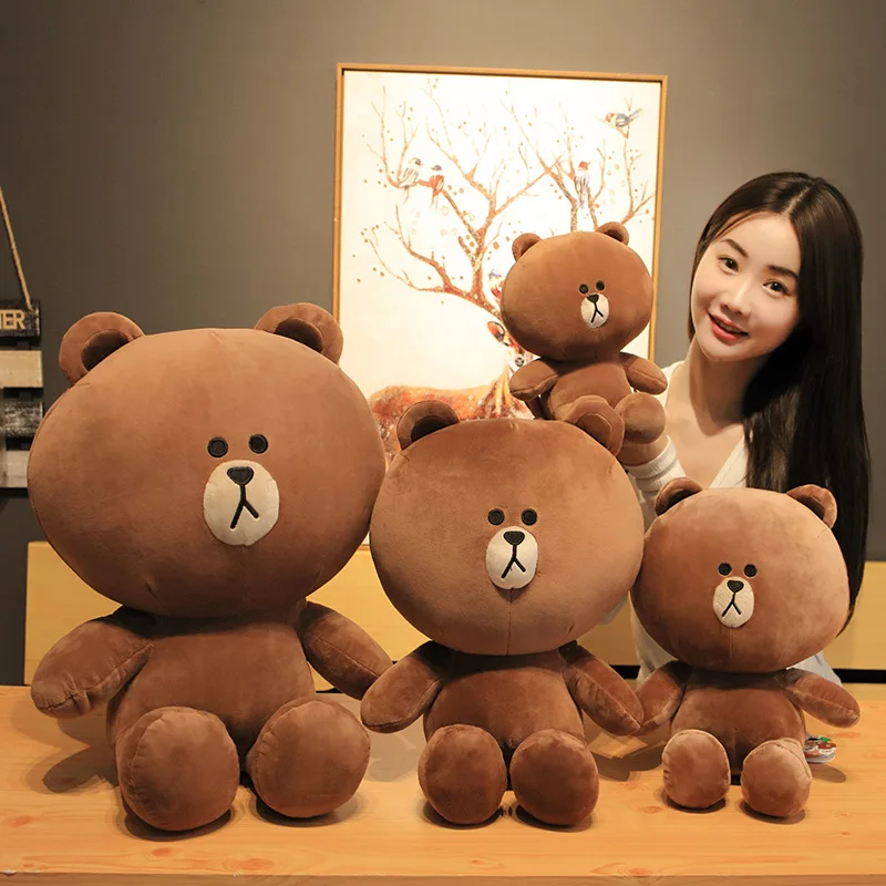 Line Friends Kawaii Brown Bear Plush Toy Soft Stuffed Cony Sally Doll Cartoon Periphery Kids Toys Birthday Gift | Игрушки и хобби