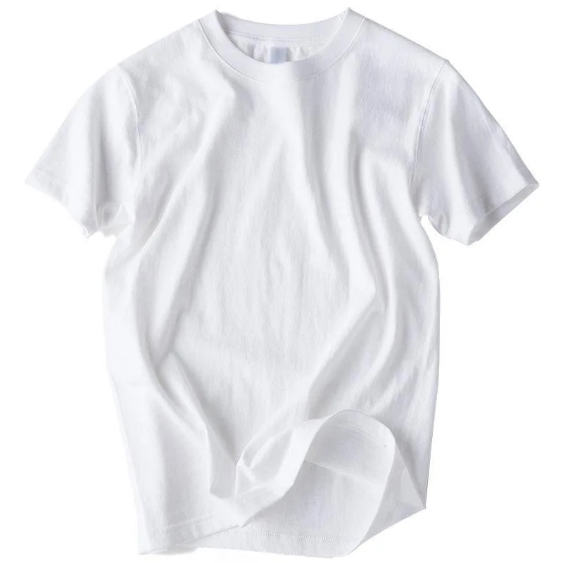 

White Short Sleeved Black T-shirt For Men, Plain Cotton, Loose Size Summer Top With Half Sleeved Men's Base Shirt