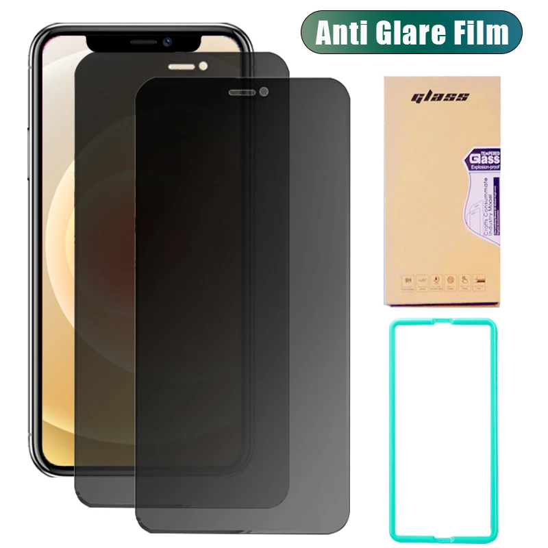 

2PCS iPhone 12 Pro Max Screen Protector Privacy Film Anti- Glare iPhone 11 Pro Max Tempered Glass For iPhone 6s 7P 8P XR XS MAX