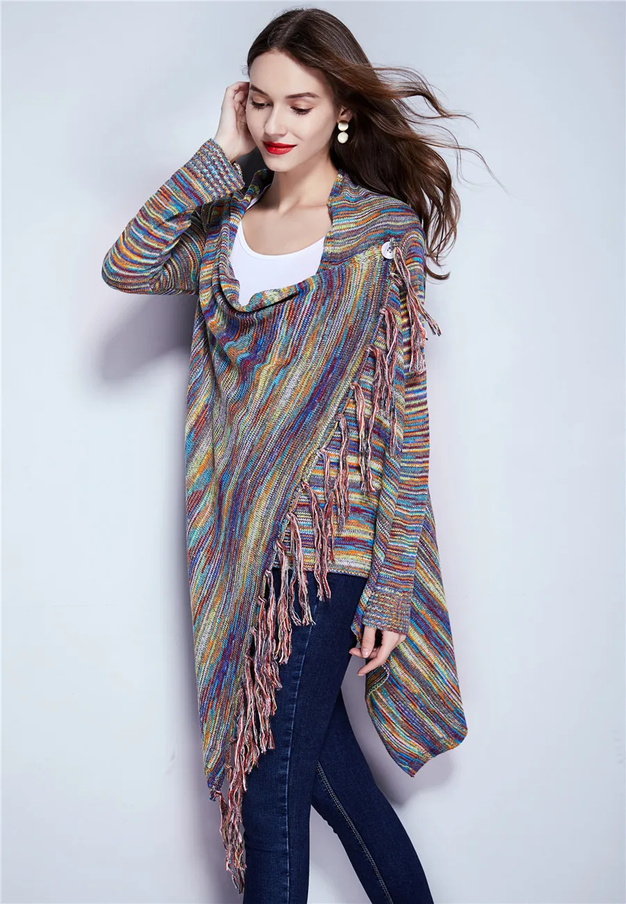 Женский модный Повседневный вязаный свитер уличная джемпер однотонный пуловер