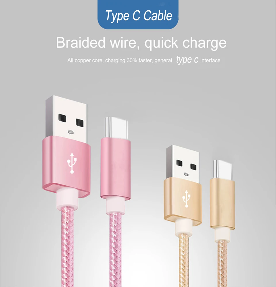 

1m 2m Usb Type C Cable 3.1 Fast Charging Cable for Samsung Galaxy S20 FE S10 S9 Note 20 10+ A80 A90 A60 Phone Charger Wire Cord