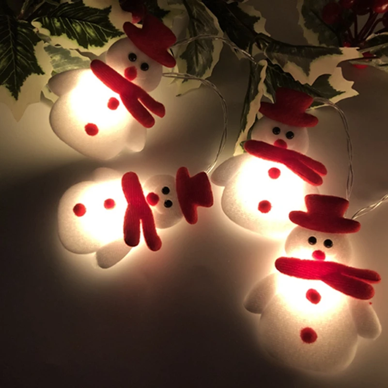 Snowman Christmas Tree LED Garland Fairy String Lights  Hanging Ornaments for 2021 Christmas  Navidad Natal New Year Home decor
