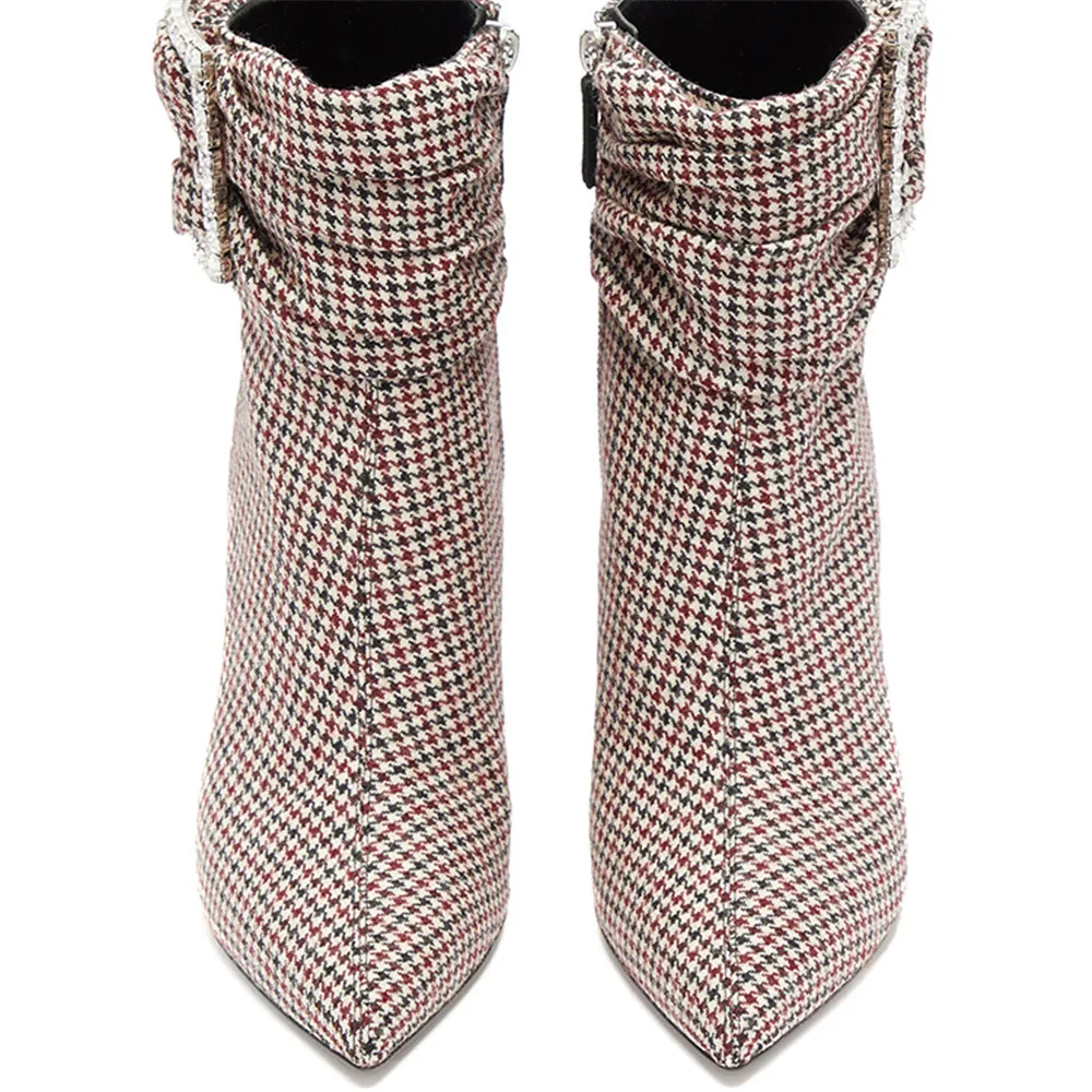 Женские ботильоны Aiyoway с острым носком бархатные Элегантные повседневные