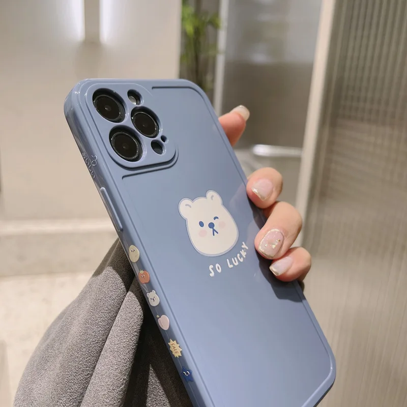 Ретро Kawaii с принтом медведь счастливчик японский чехол для телефона apple iPhone 12 11 Pro