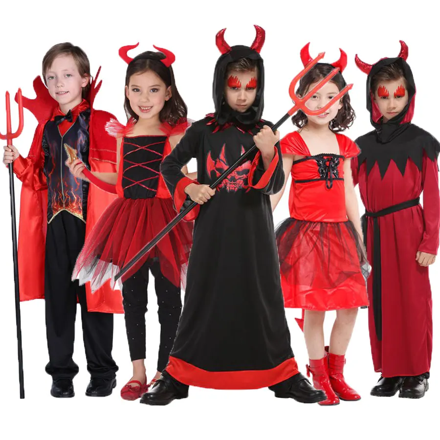 

Umorden Scary Red Horn Devil Devilkin Costumes for Kids Child Boys Girls Demon Costume Cosplay Fancy Dress Robe Halloween
