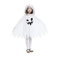 Child Kids Toddlers White Ghost Cloak Halloween Costumes for Girls Elf Fairy Cape Cosplay Role Play Fancy Dress
