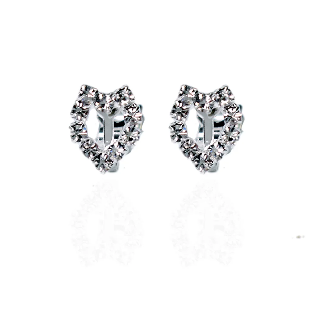 Новые Хрустальные геометрические серьги клипсы в форме сердца без пирсинга