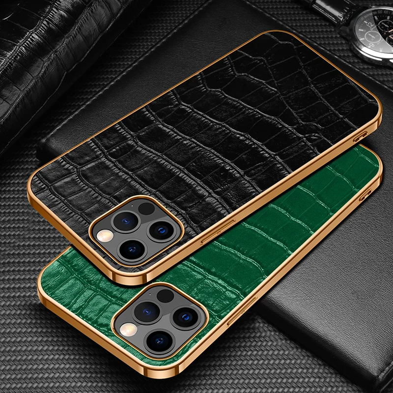 

Чехол для iPhone 13 Pro Max 13 Mini, роскошный кожаный защитный чехол с крокодиловым узором для iPhone 13 Mini Capa ROOKU