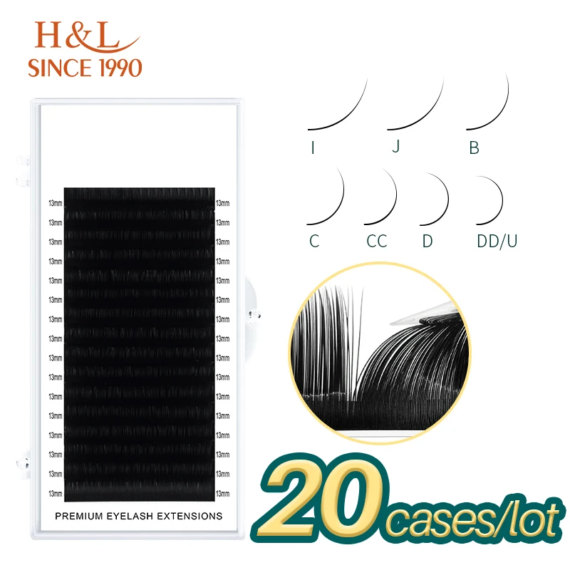 

H&L SINCE 1990 16Rows Faux mink individual eyelash lashes maquiagem cilios for professionals soft mink eyelash extension