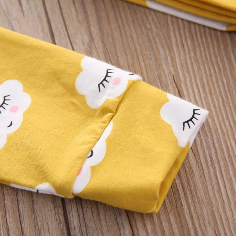 

2PCS Infant Toddler Clothes Sets Baby Cotton Romper+Headband Long Sleeve Jumpsuit Baby Kids Boys Girls Cloud White Pattern