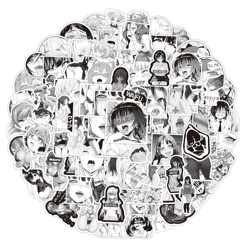 1050100pcs black and white sexy girls stickers laptop guitar luggage waterproof graffiti cool sticker decal kid classic toys free global shipping