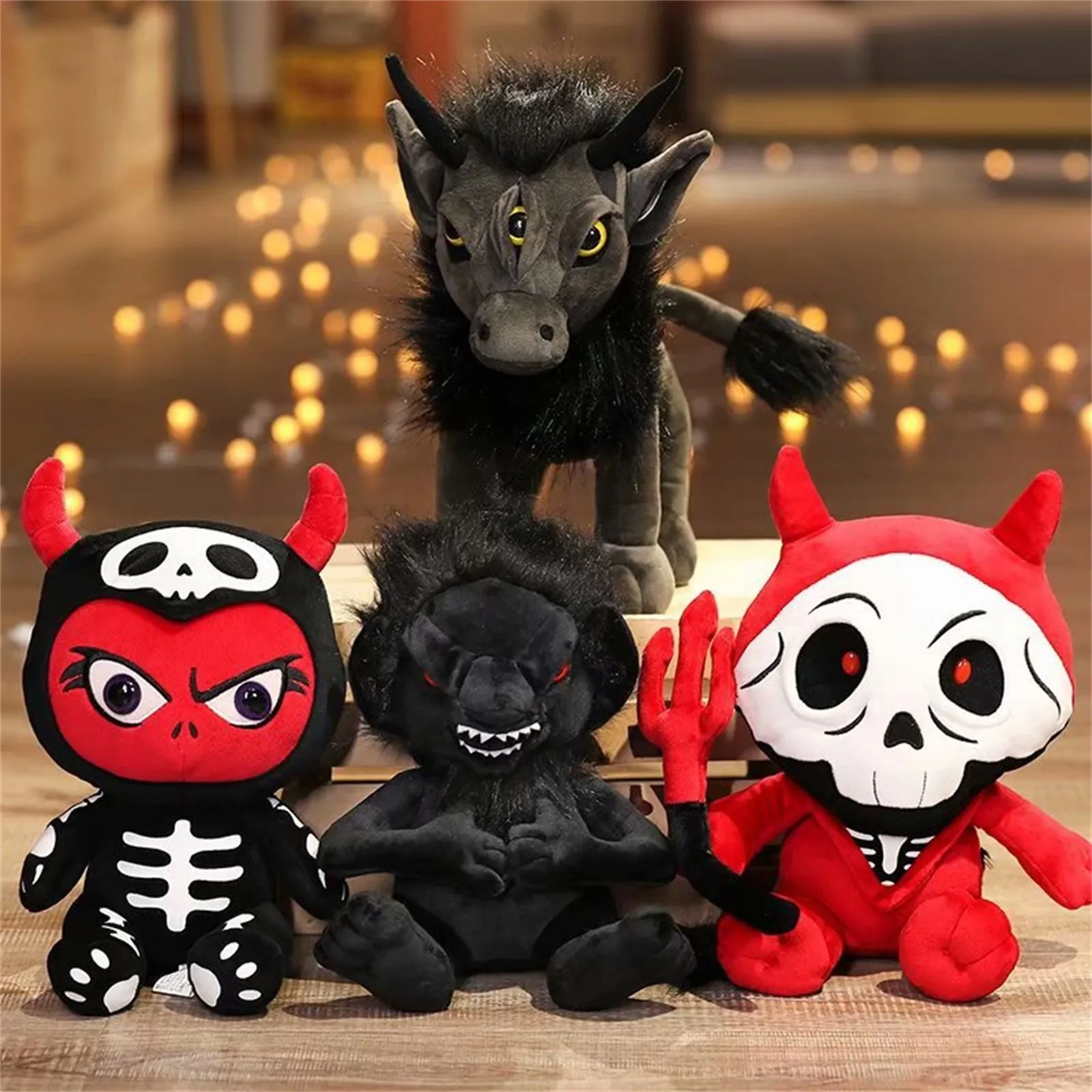 

Double Head Dragon Monsters Stuffed Horror Evil Dolls Toys Stuffed Game Doll Toys Red Eyes Elephant Three Eyes Rabbit for Boy