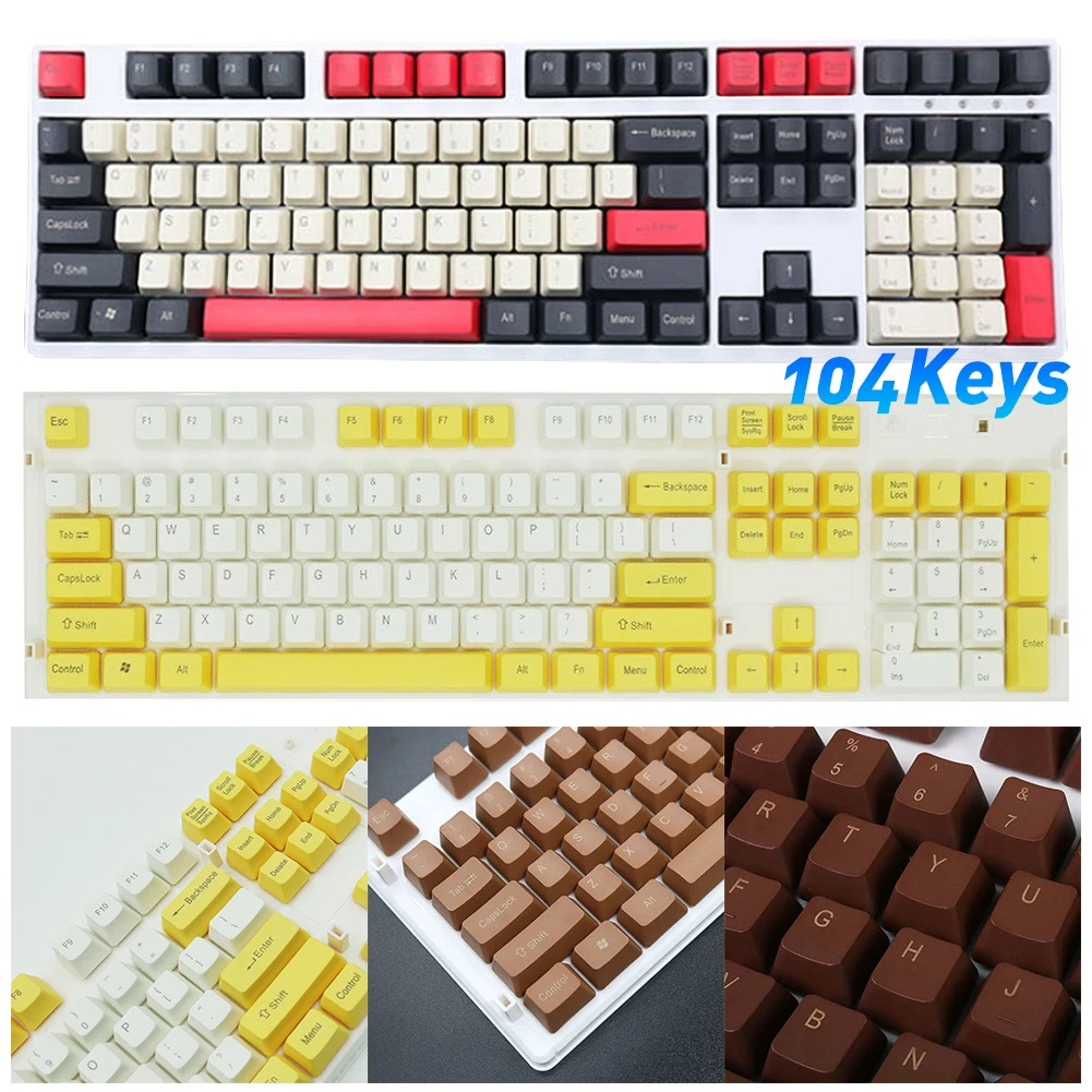 Универсальные колпачки для механической клавиатуры Cherry MX 104 клавиш разноцветные