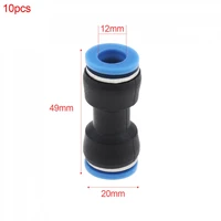 10pcslot 12mm pu 12 plastic straight through quick connector pneumatic insertion air tube