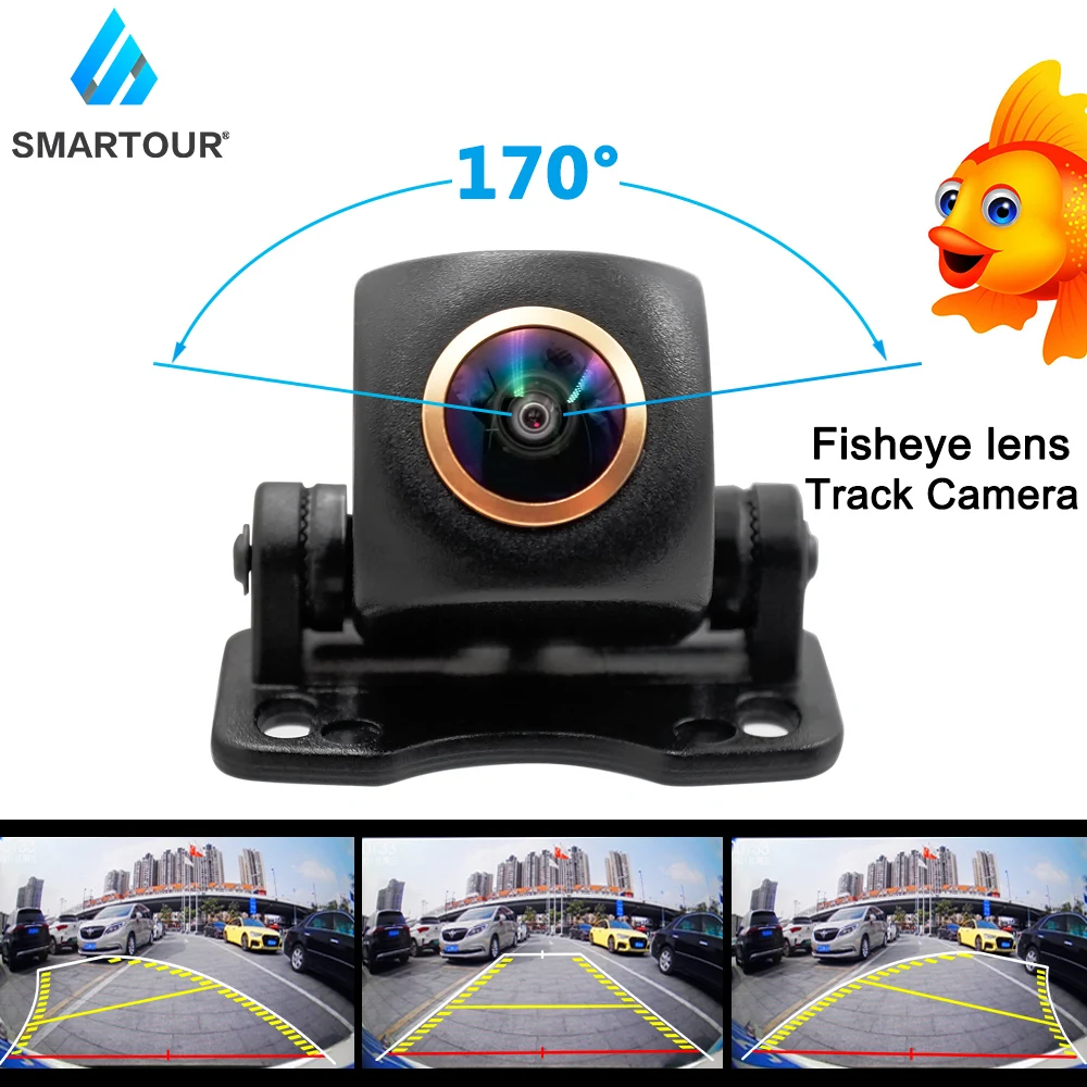 

Smartour HD 1080P Fisheye Lens Car Reverse Backup Rear View Camera Dynamic Trajectory Parking Line Vehicle Parking Track Camera