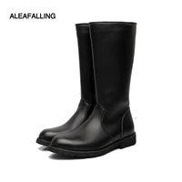 aleafalling mens classical ankle low heel boots zip high quality leather boys boots platform autumn winter men boots mbt02